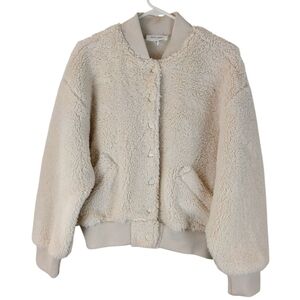 Dear John Cream Fleece Bomber Jacket
